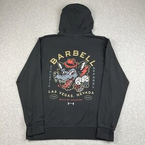 Barbell Apparel Hoodie Medium Workout Las Vegas Black Pullover Gym Sweatshirt
